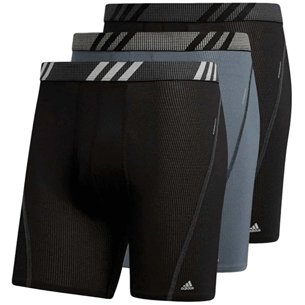 Adidas Sport Performance Mesh Boxer Brief (3 Pack) - Black