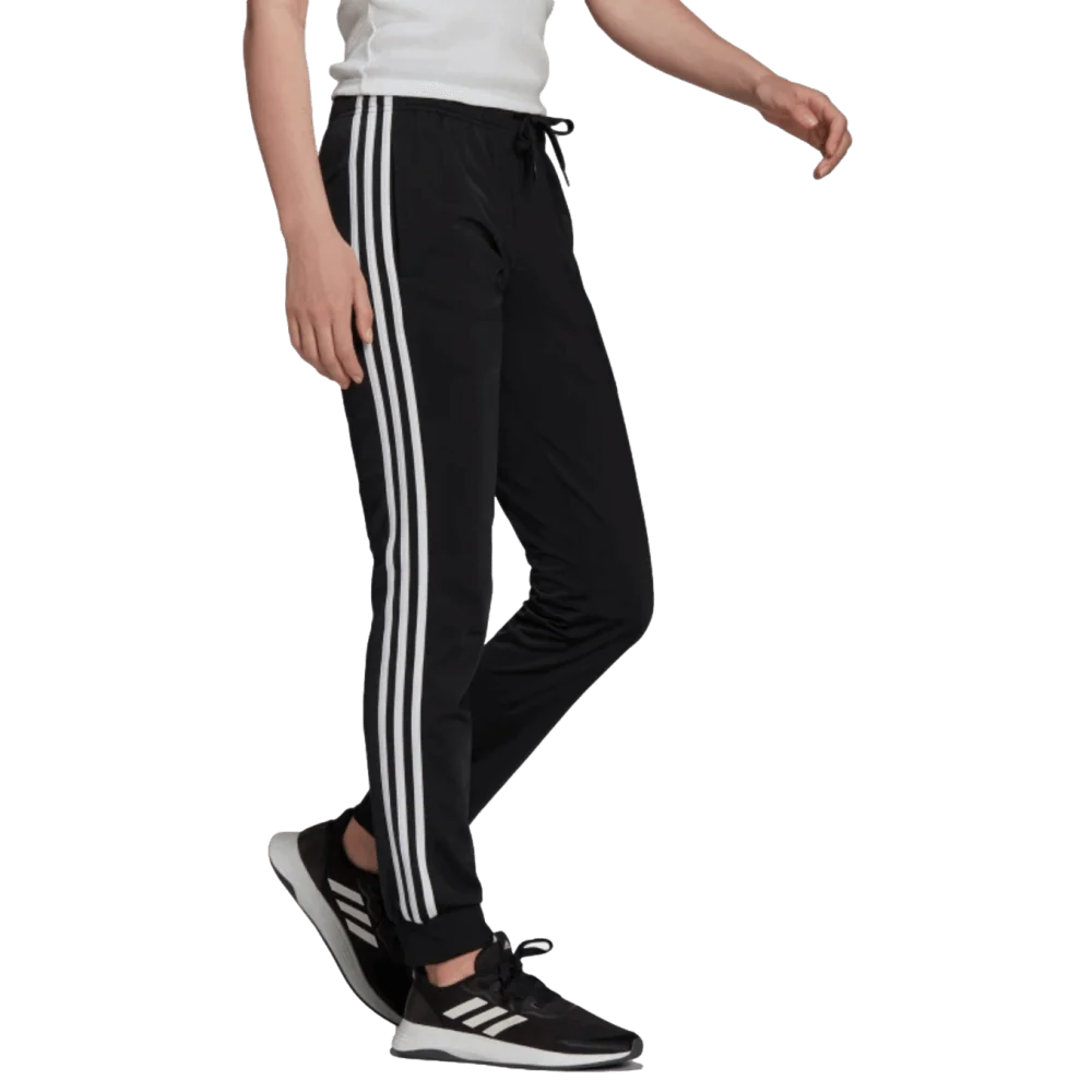 Adidas Warm Up Tricot Slim Tapered 3 Stripe Womens Track Pants - Black - Image 2