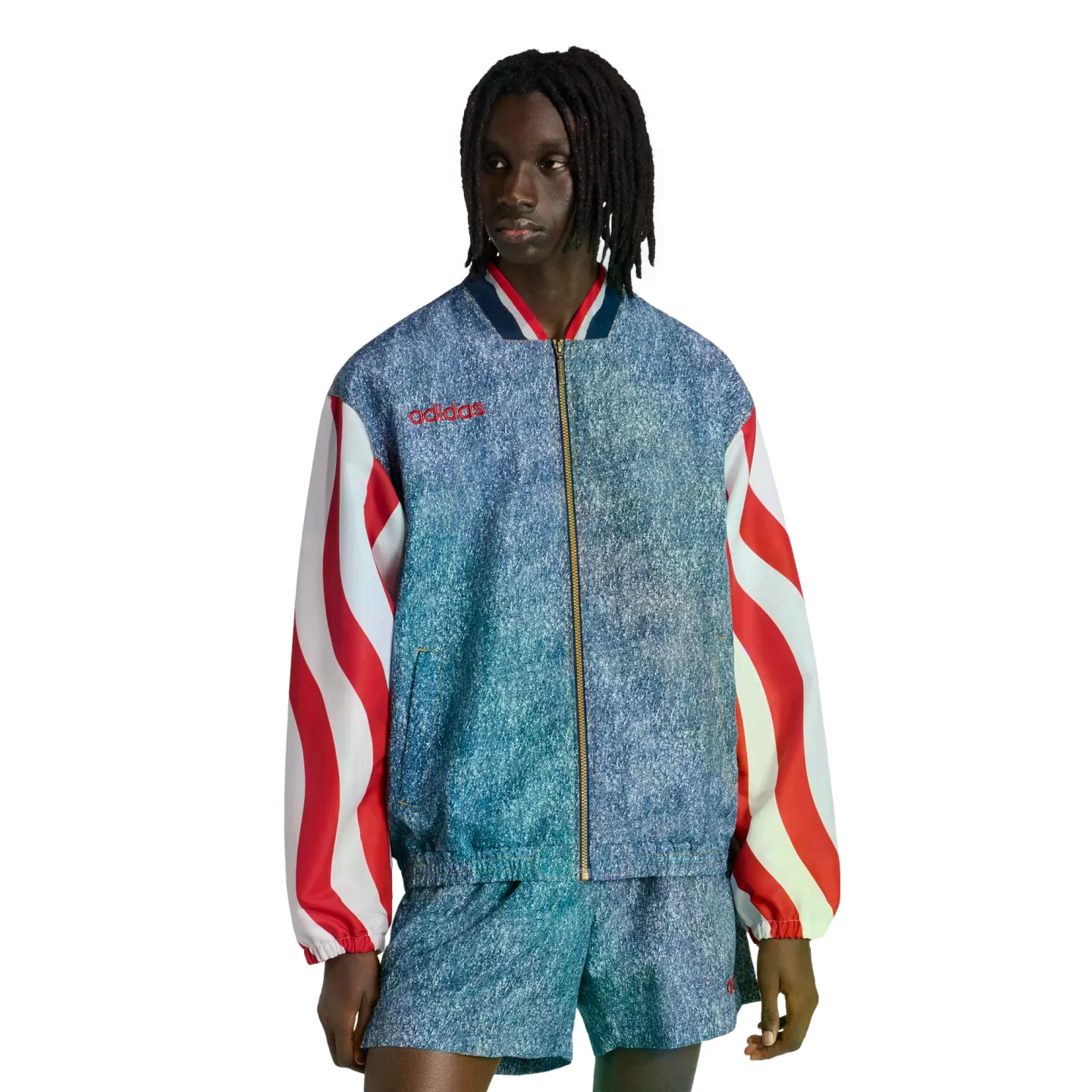 Adidas USA Denim Graphic Track Top Jacket - Image 2