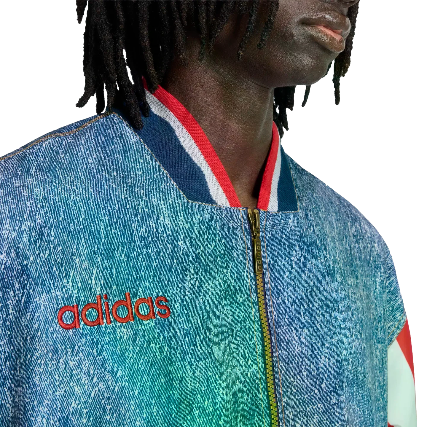 Adidas USA Denim Graphic Track Top Jacket - Image 4