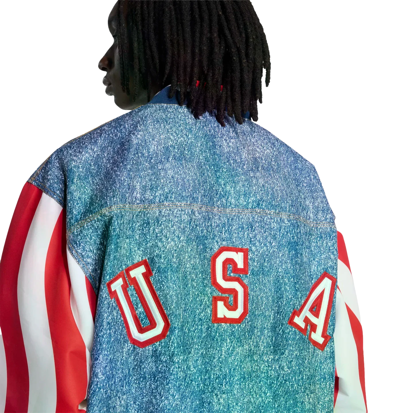Adidas USA Denim Graphic Track Top Jacket - Image 5
