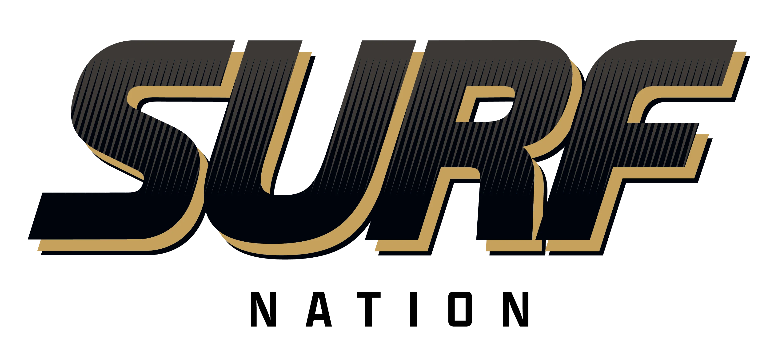 Black/Gold Front "Surf Nation" Center Surf