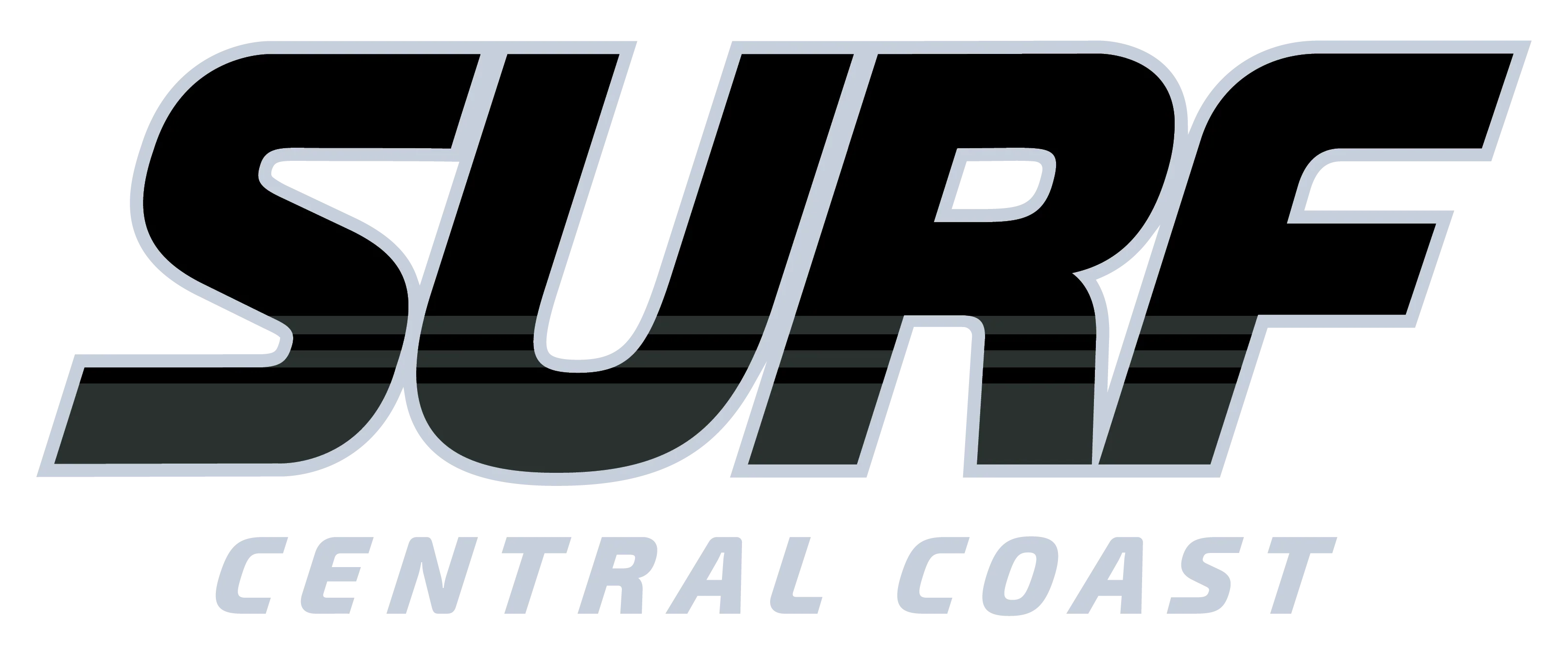 Black "Surf" Front Center Chest Central Coast