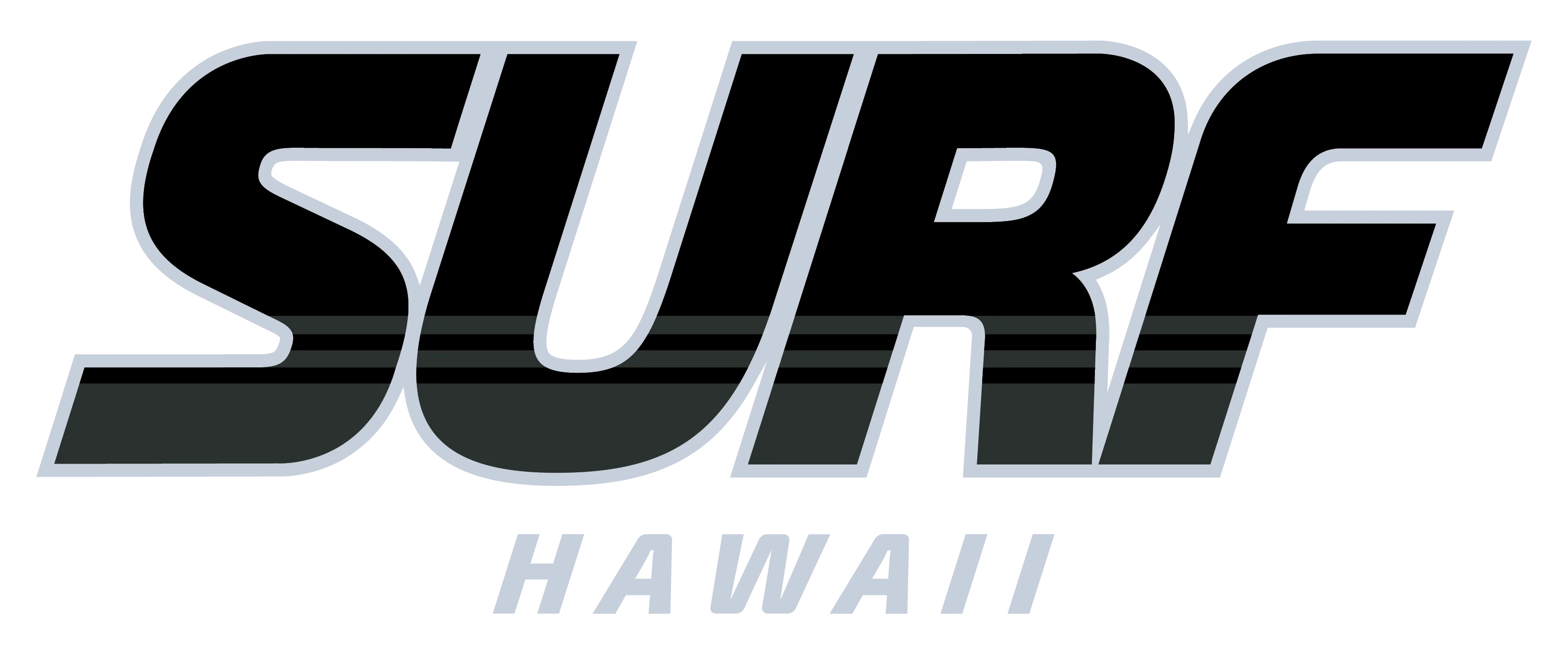Black "Surf" Front Center Chest Hawaii