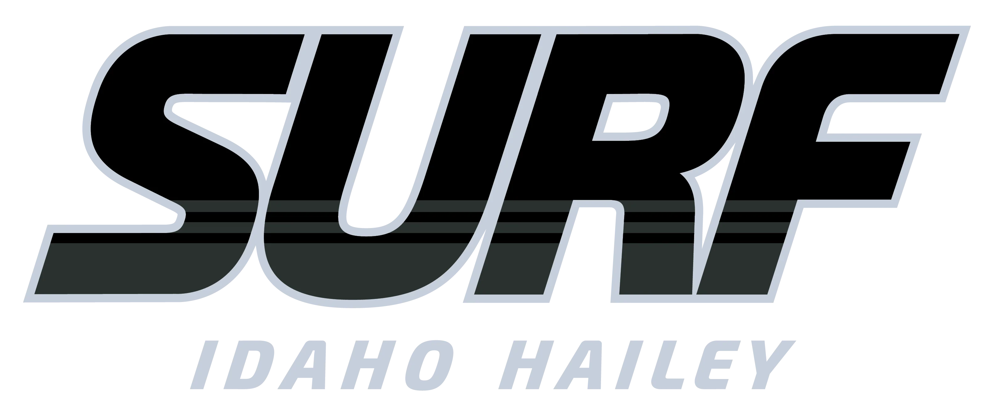 Black "Surf" Front Center Chest Idaho Hailey