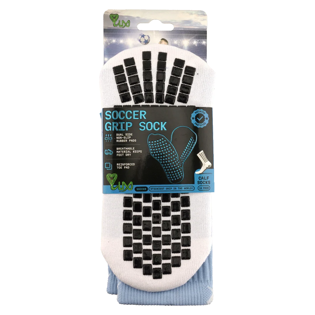 Lux Soccer Grip Calf Socks - Light Blue - Image 4