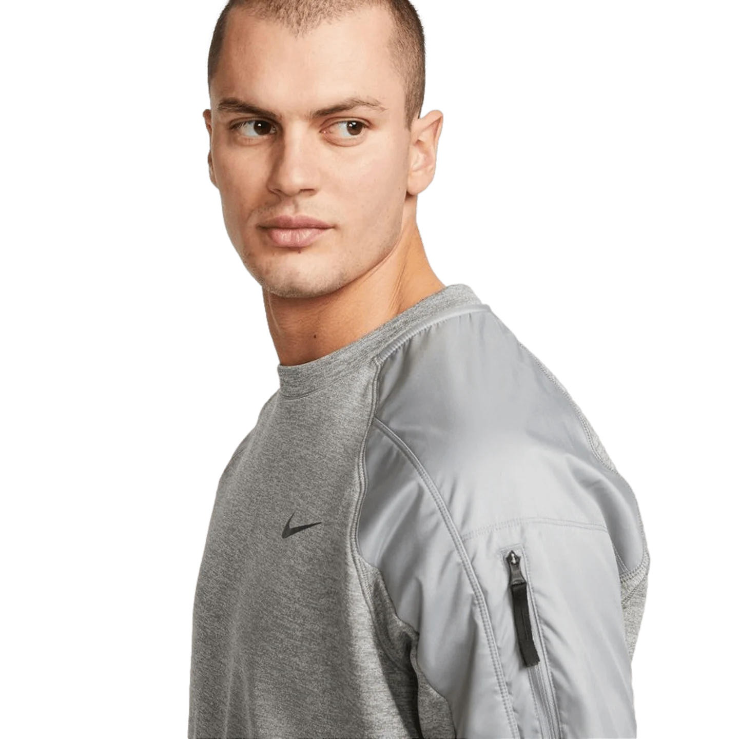 Nike Therma-FIT Crew Fleece Sweatshirt - Grey - Image 3